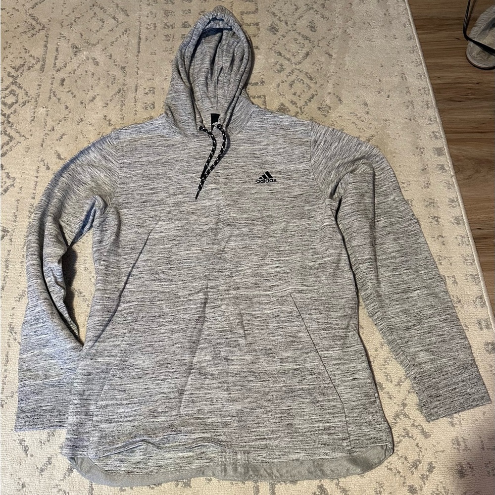 Adidas Men’s Heather Grey Hoodie Sweatshirt Size Large